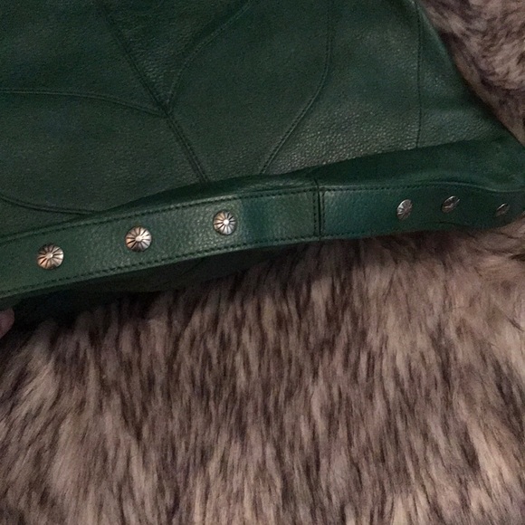Green Leather cul-de-sac Handbag - Picture 3 of 5